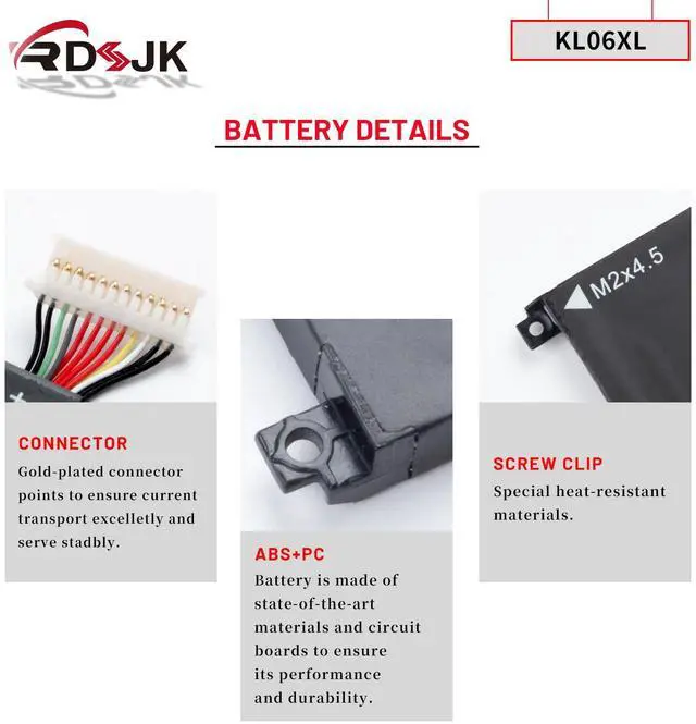 Alt view image 5 of 5 - KL06XL KL06 Laptop Battery for HP Envy 15-EP0000NS 15-EP0001NK 15-EP0003NQ 15-EP0004UR 15-EP0005NL 15-EP0006NM 15-EP0006TX 15-EP0101TX Series HSTNN-IB9M L85853-1C1 L77034-005 L85885-005 11.58V 83.14Wh