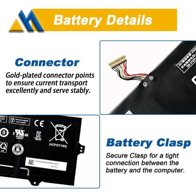 Alt view image 4 of 5 - Mobik 68Wh AA-PBMN4VN Laptop Battery Replacement for Samsung Galaxy Book Pro 360 15 15.6" NP950XDB NP950XDB-KA1US NP950XDB-KB1US NP950XDB-KC5US NP950QDB NP950QDB-KB1US NP950QDB-KB1US