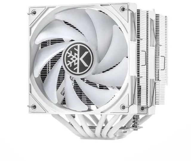Alt view image 2 of 5 - KINGCOOL Iron Wind 120 ARGB CPU Air Coolor, 6 Heat Pipes & Dual Towers, Dual 120mm PWM Fans, 1800 RPM Speed, ARGB Lighting, PC Cooler for AMD AM4 AM5/ Intel LGA 1851/1700, White