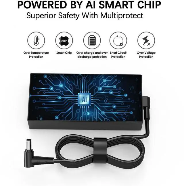 Alt view image 5 of 5 - 240W Charger Fit for Asus ROG Zephyrus M16 G16 GU603 GU603VV GU603VU GU603VI GU603ZI GU603ZV GU603ZU GU603 GU603Z GU603ZM GU603ZX GU603ZE GU603ZW GU603 GU603H GU603HM GU603HE Gaming Laptop