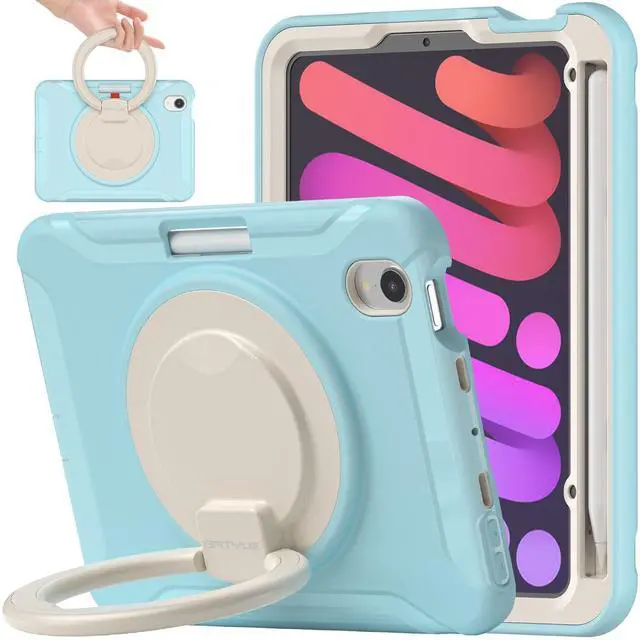 Main image of BATYUE Case for iPad mini 7 (A17 Pro) 2024/ Mini 6 8.3'' 2021,Full-Body Shockproof Protective Case for Kids with 360° Rotating & 180° Folding Stand, Handle& Pencil Holder| Frozen Blue