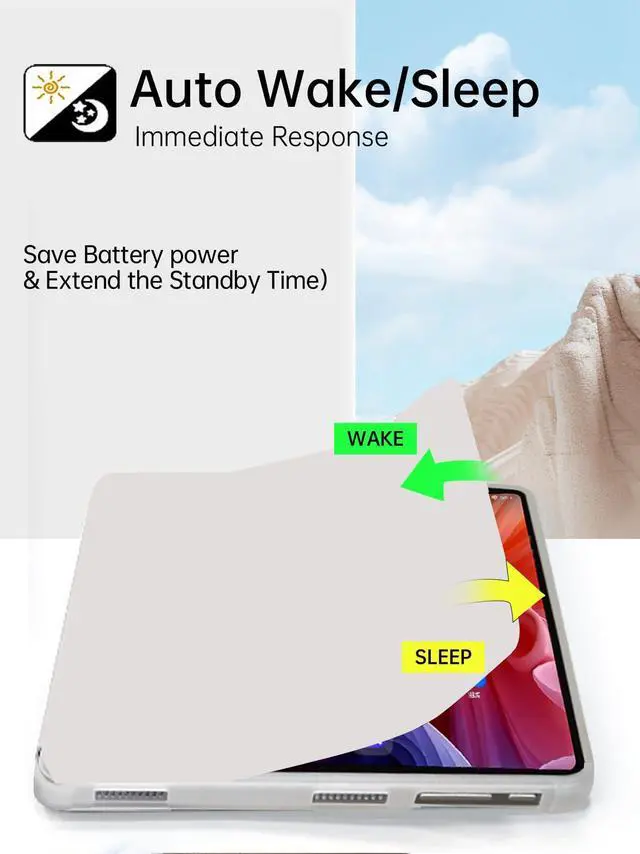 Alt view image 4 of 5 - Case for iFLYTEK AINOTE Air 2 Note-Taking Table 8.2 inch,WUNIAK Design Automatic Wake-up/Screen Off Mode, Built-in Stylus Slot, Hard PC PU Material, Light and Portable, Black
