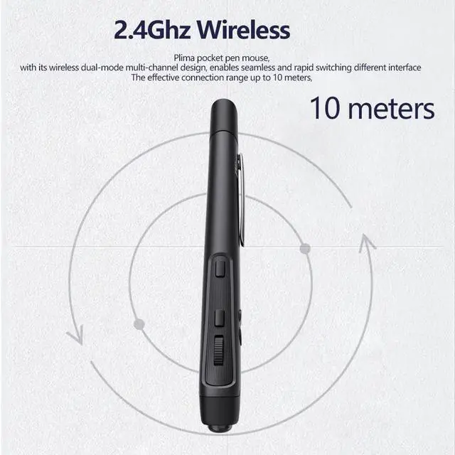 Alt view image 5 of 5 - Plima Patent, Intuitive Pen-tip Press-Down Function Equivalent to The Left Mouse Button,Pocket Ergonomic 2.4G Wireless Pen Mouse 2.0 Vertical Mice, Supports Windows, Android, Linux, Mac OS (Black)