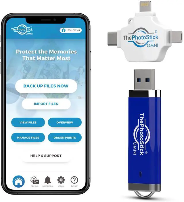 Alt view image 2 of 5 - ThePhotoStick® Omni 256GB + Protective Case | Secure Photo & Video Backup and Transfer | Digital File Organization | USB & Multiport Connection for Phones, Tablets and Computers | Water Resistant Case