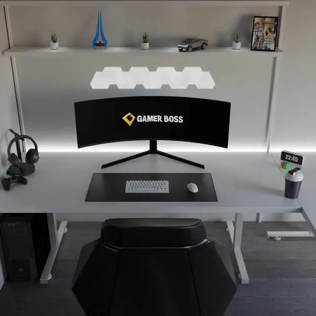 Alt view image 2 of 5 - Gamer Boss - Gaming Mouse Pad - 36 x 17 Inches - 4mm Thick with Stitched Edges, Non-Slip Rubber Base, Premium Cloth Mousepad, Desk Mat for Laptop, Keyboard, Computer & PC (Extended Plus, Black)