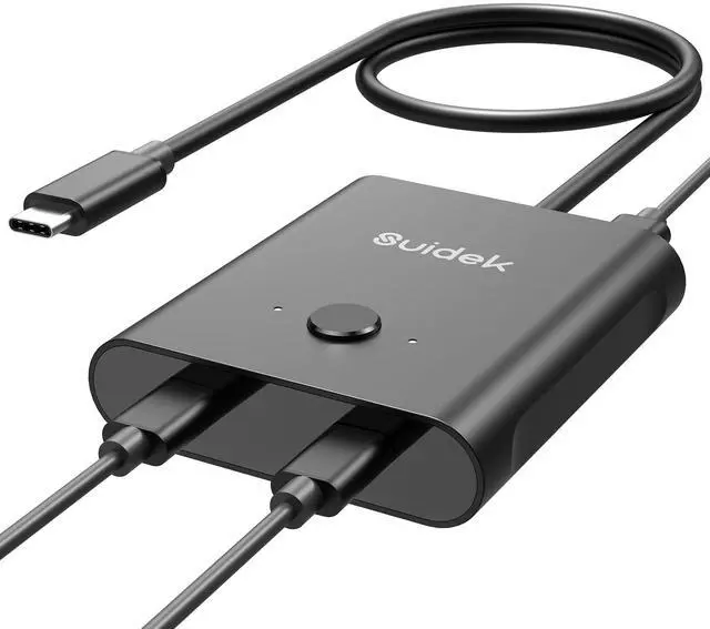 Main image of SUIDEK USB C Bi-Directional Switch, 1 in 2 Out/2 in 1 Out USB C Switcher 8K@60Hz 10Gbps Data Transfer and 100W PD Fast Charging, Included 5V Power Adapter