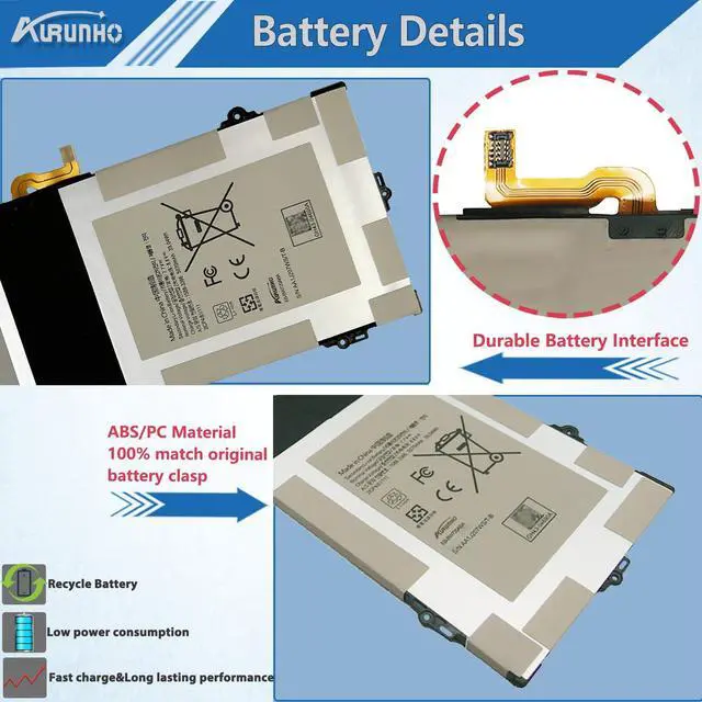 Alt view image 3 of 5 - AURUNHO EB-BW720ABA EB-BW720ABE Laptop Battery Replacement for Samsung ChromeBook Plus V2 XE520QAB XE521QAB Chromebook 4 XE310XBA XE350XBA Galaxy Book 12 SM-W720 SM-W723SM-W727 SM-W728 GH43-04691A
