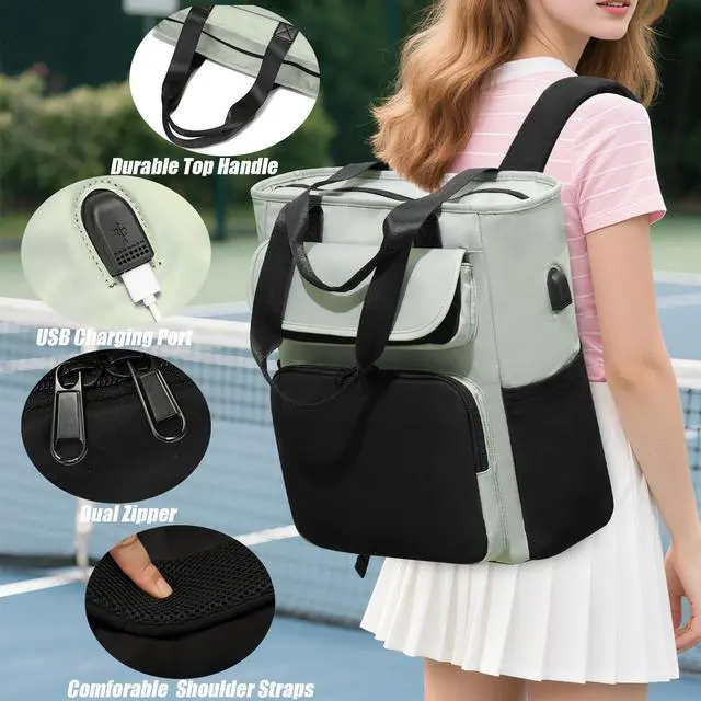 Alt view image 2 of 5 - LUNLOPIK Laptop Backpack Womens Convertible Daypack Work Travel Backpack Computer Bookbag with USB Charging Port Fits 15.6 Inch Notebook