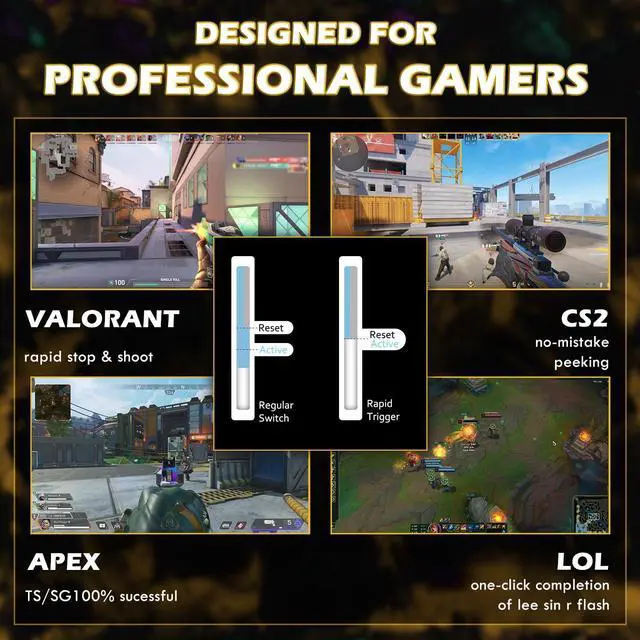 Alt view image 4 of 5 - Attack Shark X65PRO HE & X11 Gaming Combo,Hall Effect Magnetic Keyboard & Ultralight Mouse with RGB Charging Dock,8K Polling,22K DPI,Tri-Mode Wireless,Hot-Swappable, for Win/Mac/Linux-Black Yellow