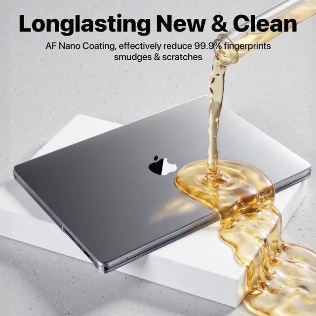 Alt view image 5 of 5 - Soonjet Anti-Cracking for MacBook Pro 14 inch Case 2025 2024-2021 M4 M3 M2 M1 Pro/Max [100% Match Official Color] [Seamless Fit] Clear Cover Hard Shell Laptop Case, Frosted Space Gray