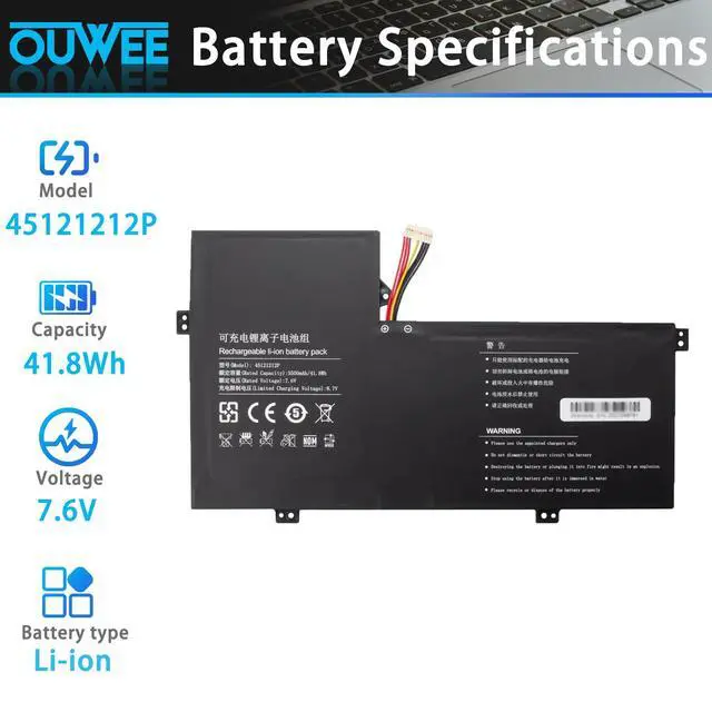 Alt view image 2 of 5 - OUWEE 45121212P U4374113PV-2S1P Laptop Battery Replacement for RTDPART Gateway GWTN116-1BL GWTC116-2BL GWTC116-1BK GWTC116-2BK 45121212 3978115 3978115-2S NV-3978115 NV-3978115-2S U4374113PV 41.8Wh