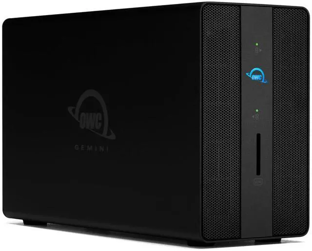 Main image of OWC Gemini Thunderbolt Dock and Dual-Bay RAID External Storage Enclosure, Add 2 SATA or U.2 Drives (3.5 or 2.5), 2 x Thunderbolt Ports (USB-C), 2 x USB 3.2 Gen 2 Ports, 2.5 Gigabit Ethernet, HDMI