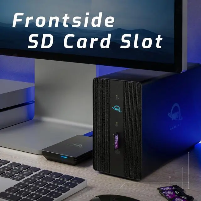 Alt view image 5 of 5 - OWC Gemini Thunderbolt Dock and Dual-Bay RAID External Storage Enclosure, Add 2 SATA or U.2 Drives (3.5 or 2.5), 2 x Thunderbolt Ports (USB-C), 2 x USB 3.2 Gen 2 Ports, 2.5 Gigabit Ethernet, HDMI