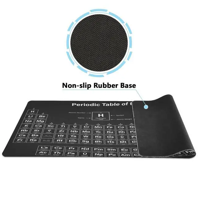Alt view image 3 of 5 - Glaphy Periodic Table of The Elements Black Large Mouse Pad, Gaming Mouse Pad Extended Computer Keyboard Mouse Pads Non-Slip Desk Mat for Office Home Game, 35.4 x 15.7 inch