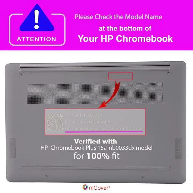 Alt view image 3 of 5 - mCover Case ONLY Compatible for 2022~2024 15.6" HP Chromebook 15a-NA0000 / Chromebook Plus 15a-NBxxxx Series Laptop Computers (NOT Fitting Any Other HP Models) - Black