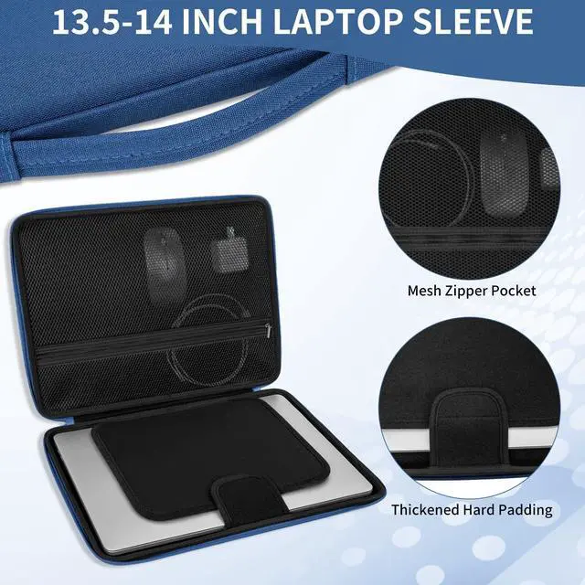 Alt view image 4 of 5 - Hard Laptop Sleeve Case for 13.6 Inch MacBook Air M2 A2681 2022-2024 M3/A3113 2024,14inch MacBook Pro 14 M4/M3/M2/M1 Pro/Max A3112 A3401 A3185 A2992 A2918 A2779 2024-2021, Water-Resistant