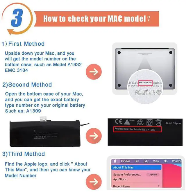 Alt view image 4 of 5 - ASODI A1965 Laptop Battery Replacement for MacBook Air 13 inch Retina A1932 (2018-2019) A2179 2020 EMC 3302 3184 11.4V 55 Wh