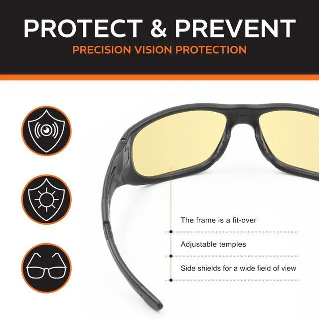 Alt view image 3 of 5 - NoIR Blue Light Blocking Gaming Glasses with Amber Lenses, Full UV Protection, Anti Eyestrain & UV Glare Protection, Enhances Visual Performance