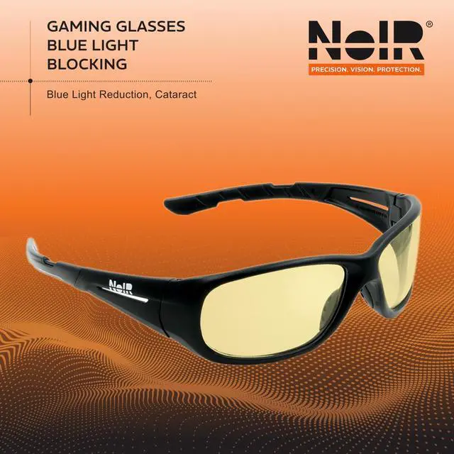 Alt view image 2 of 5 - NoIR Blue Light Blocking Gaming Glasses with Amber Lenses, Full UV Protection, Anti Eyestrain & UV Glare Protection, Enhances Visual Performance