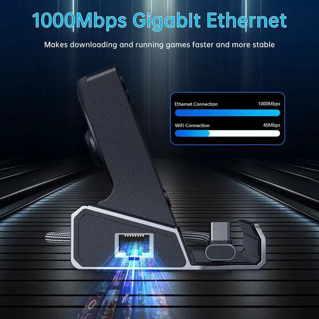 Alt view image 4 of 5 - Legion Go/ROG Ally/Steam Deck Dock - 11-in-1 Docking Station Dual Cool Fans Steam, 4K@60Hz, 6 USB Ports, VGA, DP, 100W PD Charging, Gigabit Ethernet Fit for Steam Deck