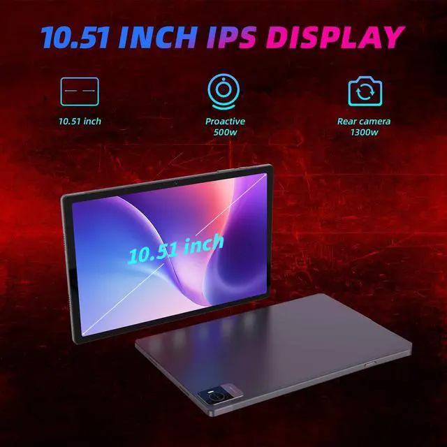 Alt view image 4 of 5 - Elepad 10.51 Inch 2K Android Tablets, All-Day Battery Life, Six-Core+Large Screen Tablet 128GB ROM 6GB RAM, 5MP+13MP Dual Camera Tablets PC, Android 12, 5G WiFi 5.0 BT, Gaming Tablet