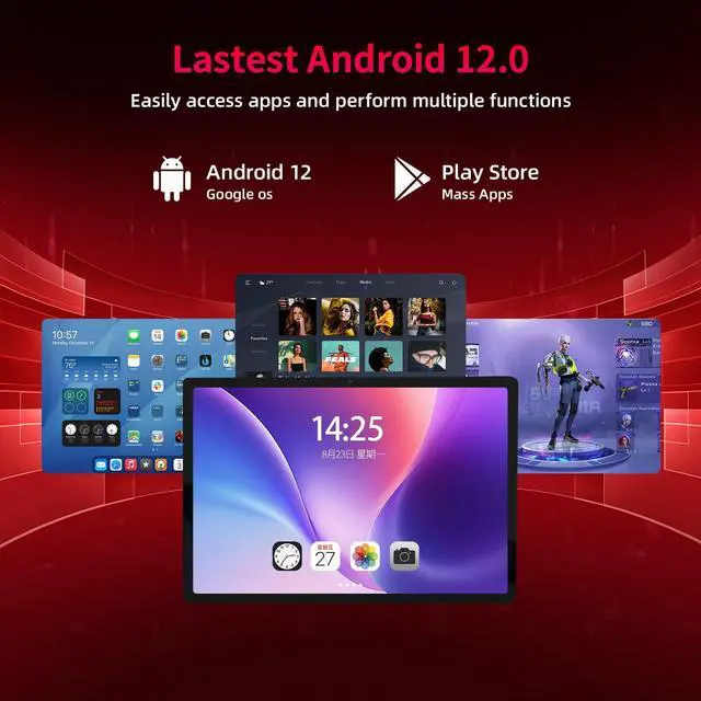 Alt view image 3 of 5 - Elepad 10.51 Inch 2K Android Tablets, All-Day Battery Life, Six-Core+Large Screen Tablet 128GB ROM 6GB RAM, 5MP+13MP Dual Camera Tablets PC, Android 12, 5G WiFi 5.0 BT, Gaming Tablet