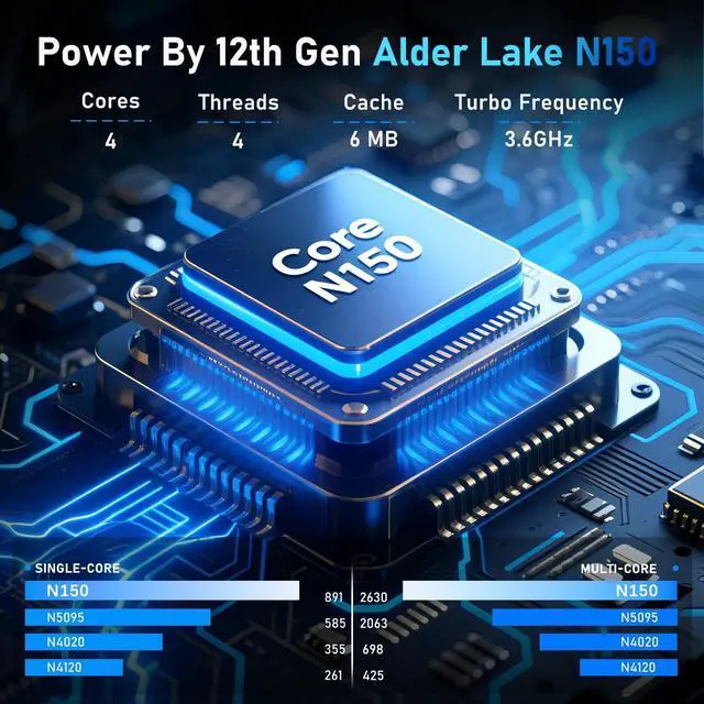 Alt view image 2 of 5 - CHIFUYOU 2025 Gaming Laptop,17.3 Inch Laptop Computer,16GB RAM 1TB SSD,N150 Processor(4C/4T, Up to 3.6GHz),17.3" FHD 1920 * 1080 Display,WiFi 5,BT4.2, Backlit Keyboard