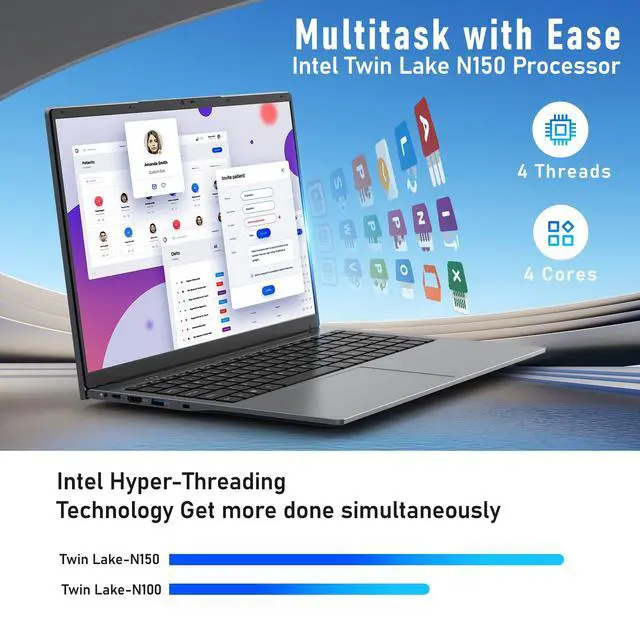 Alt view image 5 of 5 - CHIFUYOU 2025 Gaming Laptop,17.3 Inch Laptop Computer,16GB RAM 1TB SSD,N150 Processor(4C/4T, Up to 3.6GHz),17.3" FHD 1920 * 1080 Display,WiFi 5,BT4.2, Backlit Keyboard