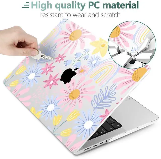 Alt view image 4 of 5 - DONGKE for M4 MacBook Pro 16 Inch Case 2024 2023 2021 A3403 A3186 M3 A2991 M2 A2780 M1 A2485 Pro/Max Chip, Plastic Hard Shell Case & Keyboard Cover for Mac Pro 16 with Touch ID, Florals