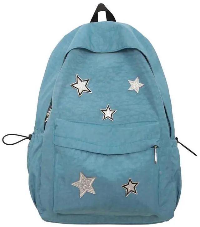 Main image of MININAI Cute Y2K Aesthetic Backpack Stars Pattern Preppy Backpack Laptop Backpack Back to College Supplies (Blue,One Size)