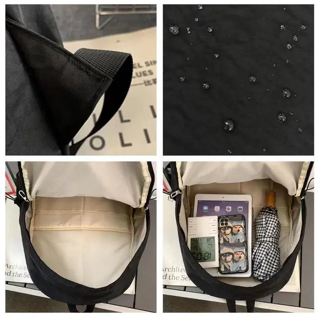 Alt view image 5 of 5 - MININAI Cute Y2K Aesthetic Backpack Stars Pattern Preppy Backpack Laptop Backpack Back to College Supplies (Blue,One Size)