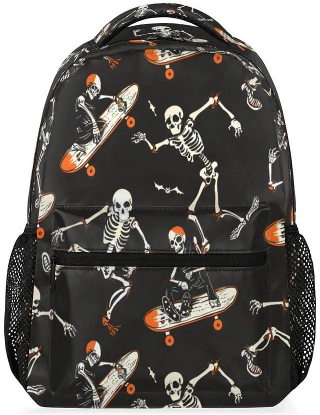 Main image of Halloween Skull Backpacks for Boys Girls Kids Funny Soprt Skuu Lightweight 16 Inch School Backpack Laptop College Bookbag Travel Casual Daypack Hiking Camping Computer Rucksack Medium