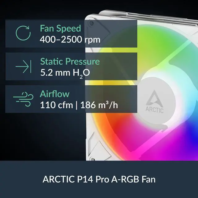 Alt view image 3 of 5 - ARCTIC Liquid Freezer III Pro 280 A-RGB (White) - AIO CPU Cooler, 2 x 140 mm Water Cooling, 38 mm Radiator, PWM Pump, VRM Fan, AMD AM5/AM4, Intel LGA1851/1770 Contact Frame - White