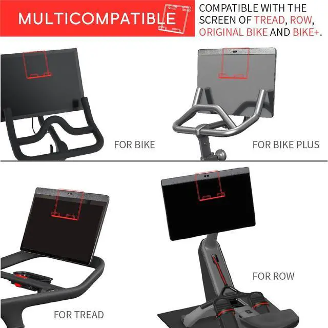 Alt view image 4 of 5 - DoublePlus Tablet Holder & Pedals for Regular Shoes (Red) Compatible with Peloton Bike & Bike Plus