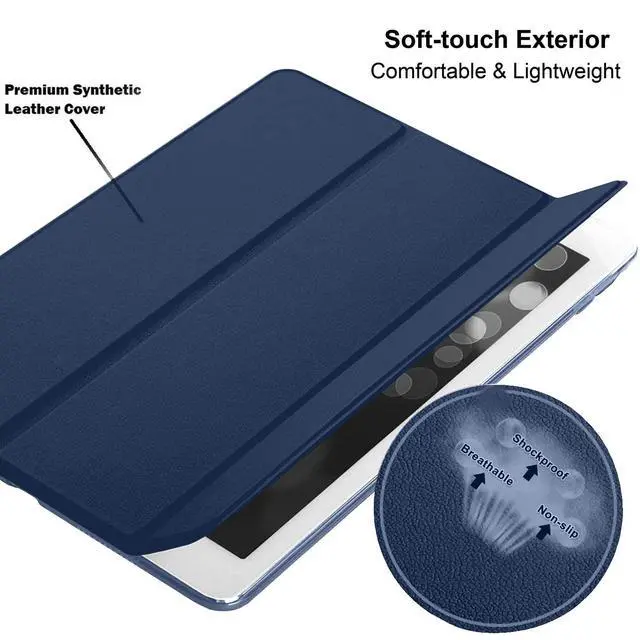 Alt view image 4 of 5 - DuraSafe Cases iPad PRO 12.9 Inch 1 Gen [ Pro 12.9 2015 1st Gen ] ML0H2LL/A ML0G2LL/A ML0N2LL/A ML0Q2LL/A ML0R2LL/A ML0V2LL/A ML0U2LL/A ML0T2LL/A Hard PC Back Trifold Cover - Indigo