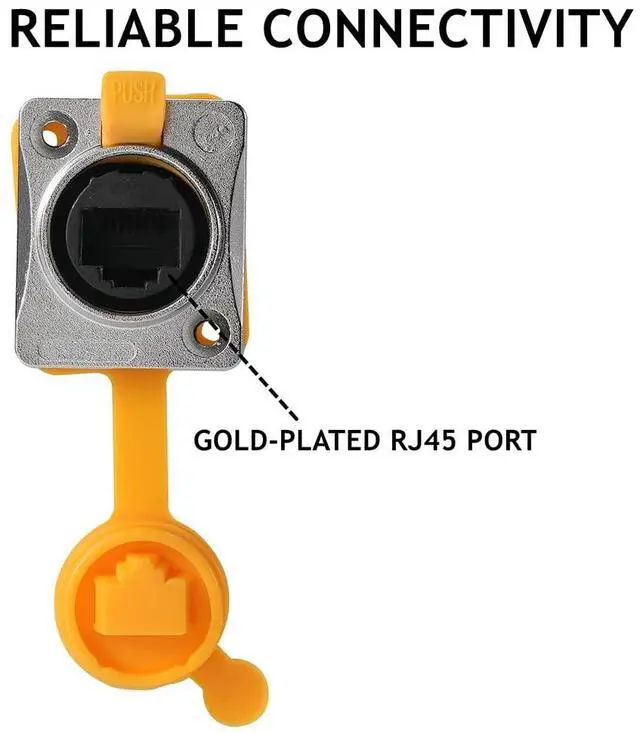 Alt view image 2 of 5 - PENGLIN 5PCS RJ45 Panel Mount Coupler, D-Type RJ45 Panel Connector, CAT6/5E/CAT5 Female to Female LAN Network Bulkhead Pass Through Socket with Cap