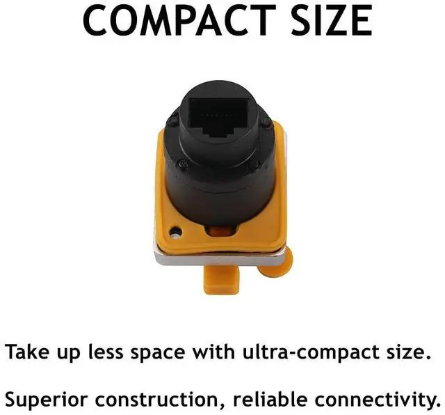 Alt view image 3 of 5 - PENGLIN 5PCS RJ45 Panel Mount Coupler, D-Type RJ45 Panel Connector, CAT6/5E/CAT5 Female to Female LAN Network Bulkhead Pass Through Socket with Cap