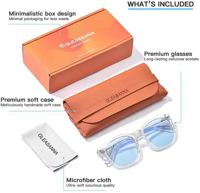 Alt view image 4 of 5 - GLEASANNA 99.9% Blue Light Blocking Glasses For Men Women Anti-Fatigue Computer Gaming Sleep Glasses Reduce Eye Strain