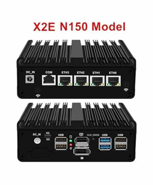 Alt view image 2 of 5 - N150 Firewall Router Upgraded Version Fanless Mini PC 4xi226-V 2.8G Solid Computer