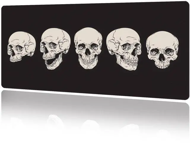 Main image of MAYCARI Skull Skeleton Desk Mat Cool Desk Pad Mouse Pad Large Black Gaming Mousepad XXL Laptop Keyboard Desktop Writing Pad for Girls Students 31.5"X15.7"
