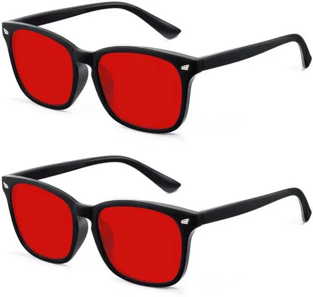 Main image of WINTOO Red Lens Glasses Blue Light Glasses Men Women - 99.9% Blue Green Blocking for Computer, Gaming, TV, Phone Screens
