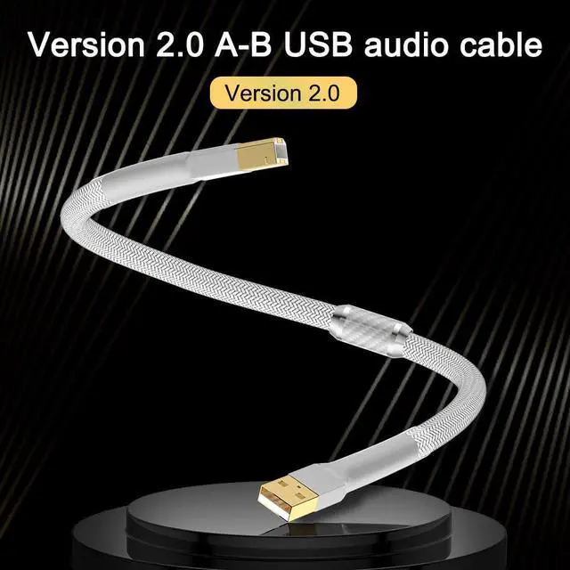 Alt view image 2 of 5 - HiFi USB Cable 2.0 Type A to B High Speed Compatible with HP Canon, Brother, Samsung, Dell, Epson, Printer Cord for DAC, Decoder, Printer, Scanner and More (1.5m)