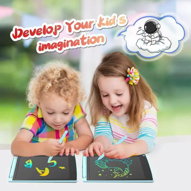 Alt view image 2 of 5 - 12 Pack LCD Writing Tablet for Kids, Colorful Toddler Drawing Tablet Doodle Board, Erasable Reusable Electronic Drawing Pad, LEYAOYAO Educational and Learning Toy for 3-6 Years Old Boy and Girl