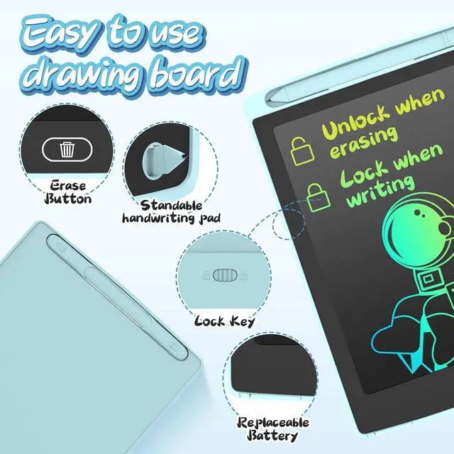 Alt view image 3 of 5 - 12 Pack LCD Writing Tablet for Kids, Colorful Toddler Drawing Tablet Doodle Board, Erasable Reusable Electronic Drawing Pad, LEYAOYAO Educational and Learning Toy for 3-6 Years Old Boy and Girl