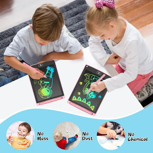 Alt view image 5 of 5 - 12 Pack LCD Writing Tablet for Kids, Colorful Toddler Drawing Tablet Doodle Board, Erasable Reusable Electronic Drawing Pad, LEYAOYAO Educational and Learning Toy for 3-6 Years Old Boy and Girl