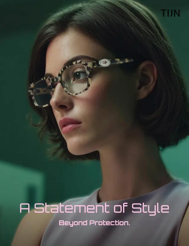 Alt view image 2 of 5 - TIJN Vintage Inspired Blue Light Blocking Glasses for Women Men, Modern Square Acetate Screen Glasses for Digital Eye Strain Relief, AL01