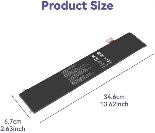 Alt view image 3 of 5 - RC30-0248 Battery Replacement for Razer Blade Advanced 15 2018 2019 2020 2021 RTX 2060 2070 2080 RZ09-02385 RZ09-02386 RZ09-02386E92 RZ09-02486 RZ09-02886 RZ09-02887 RZ09-0301 RZ09-03135 4ICP4/55/162