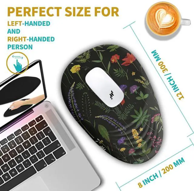 Alt view image 4 of 5 - Hokafenle Ergonomic Mouse Pad Wrist Support with Stepped-Wedge Design, Wrist Rest Pain Relief Mousepad Filled with Memory Foam, Carpal Tunnel Mousepad for Wireless Mouse(12x8 inch, Foliage)