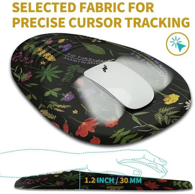 Alt view image 5 of 5 - Hokafenle Ergonomic Mouse Pad Wrist Support with Stepped-Wedge Design, Wrist Rest Pain Relief Mousepad Filled with Memory Foam, Carpal Tunnel Mousepad for Wireless Mouse(12x8 inch, Foliage)