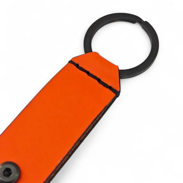 Alt view image 5 of 5 - Leather Case for YubiKey 5 NFC and 5C NFC, Protector Yubico, Flip Cover Security Key, Keychain Holder with Metal Ring, 9 colors (Orange)